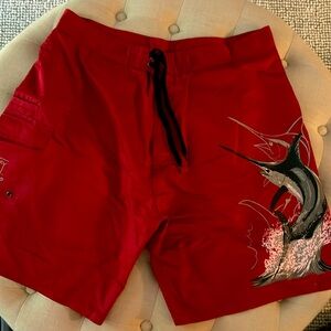 GUY HARVEY AFTCO MEN’S BOARD SHORTS SWIM TRUNKS. SIZE 38